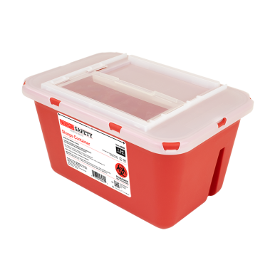 4626 Dynarex® 1-gallon  Red Locking Sharps Container with Transparent Lid